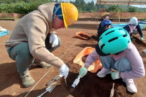 ３日目：親子で発掘に取り組む様子