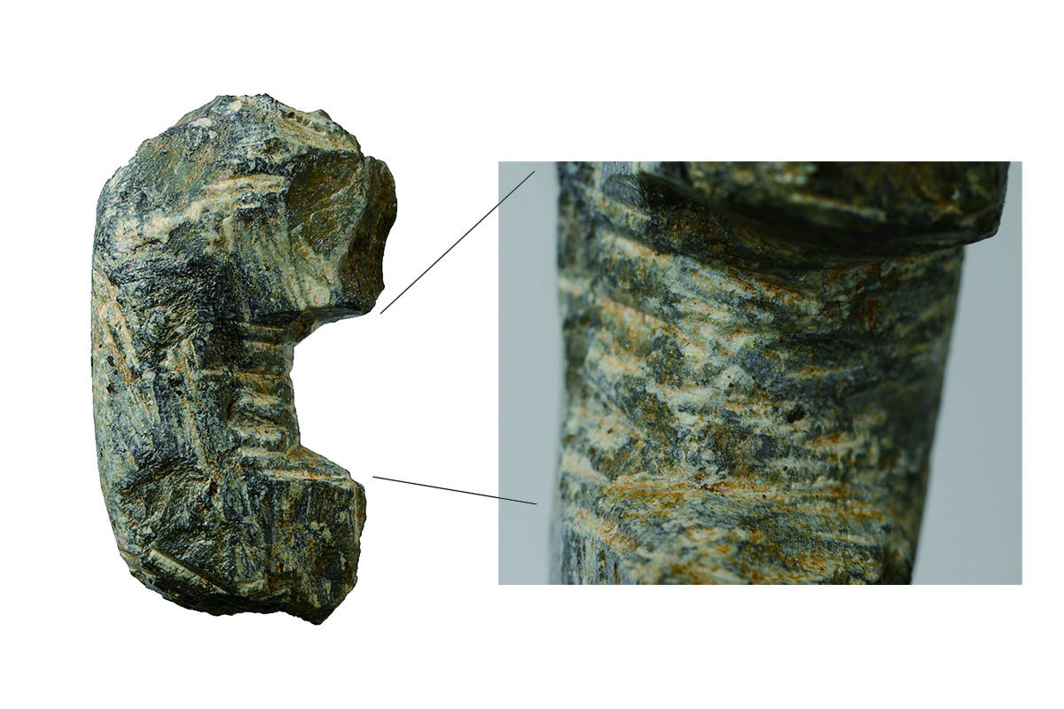 清水古墳群出土の勾玉未成品と工作の痕跡